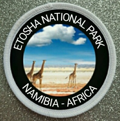 3'' Etosha Nationalpark Namibia Afrika Bügelbild/Aufnähen Sublimation Patch Abzeichen 