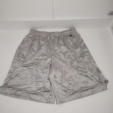 Champion Sports Shorts Silver/Grey Breathable Size Medium 100% Polyester