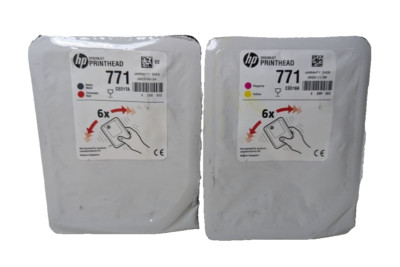 2er Orig. HP 771 - CE017A + CE018A Druckkopf Printheads f. DesignJet Z6200 Z6800
