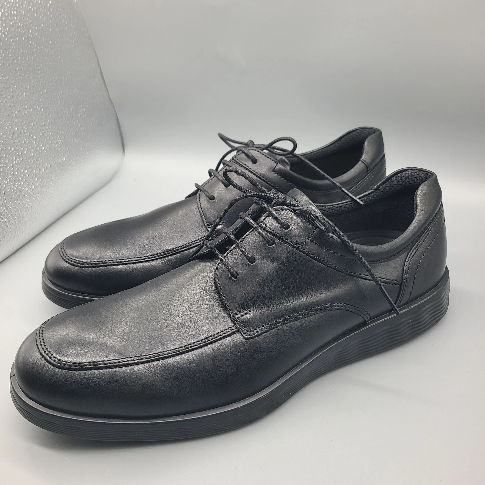 ECCO S LITE HYBRID Uomo Grembiule Pelle Nero Derby Oxford Scarpa11 11.5 45 Nuovo