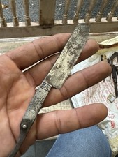 Old Vintage  Straight Razor Folding Shaving Knife Horn Handle Razor