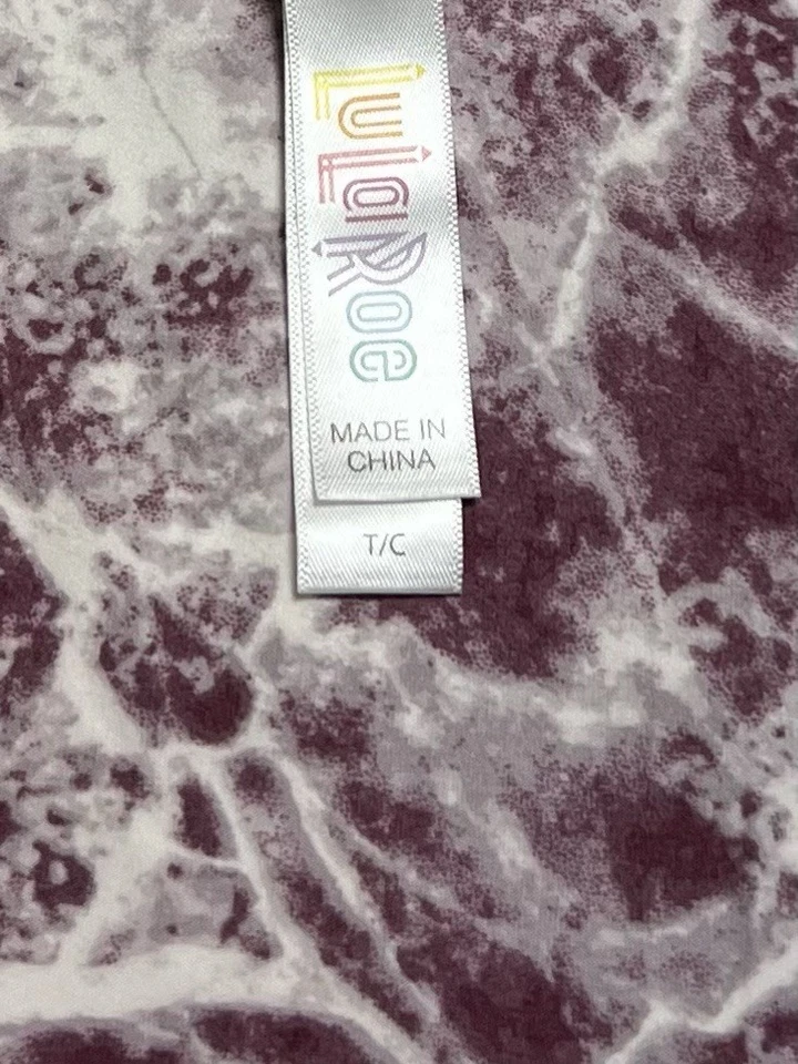 LuLaRoe Leggings TC Tall Curvy MAUVE PINK Snow Ice Lightening Glass Modern Fun - Image 4 of 4