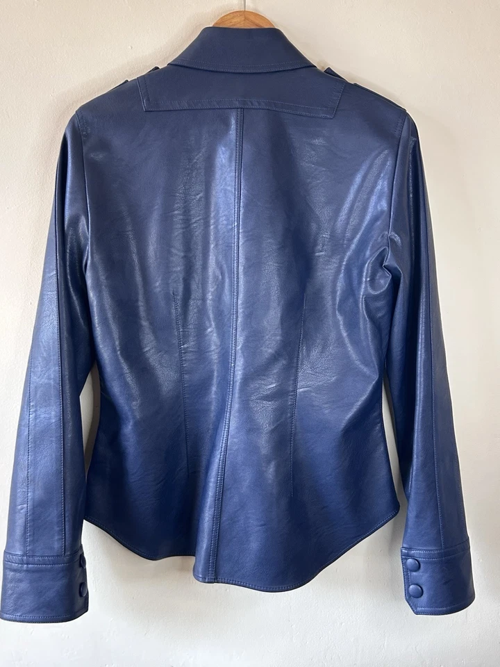 Camisa Stella McCartney Hill imitación cuero azul talla 44 Foto 2 de 4