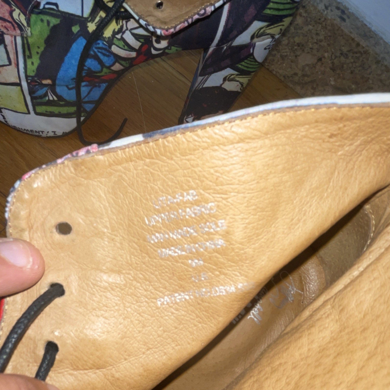 Bumper Comics Pattern Lace-Up Platform Block Heel… - image 3