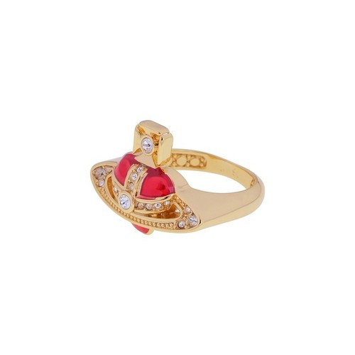 Vivienne Westwood New Diamante Red Heart Ring Size 6.5(M) New In Box - Picture 2 of 5