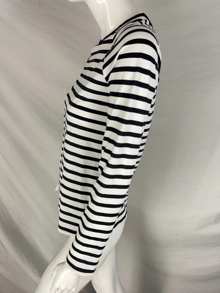 Spanx Striped Swim Shirt Womens Size Small Black White NEW - Imagem 4 de 4