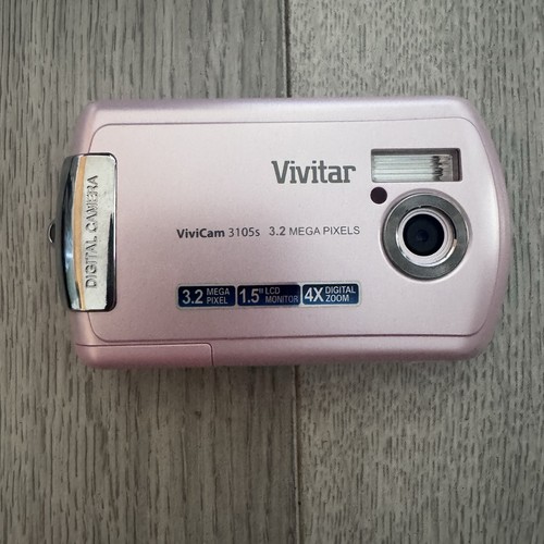Vivitar ViviCam 3105S Pink Compact Digital Camera 3.2MP Tested Box & Charger - Picture 2 of 9