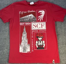 SC Freiburg T Shirt Mens L Red Graphic Seit 1904 Germany Soccer Football