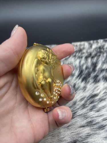 Polvere pressata lucida compatta angelo tono oro Estee Lauder vintage da collezione - Foto 8 di 24