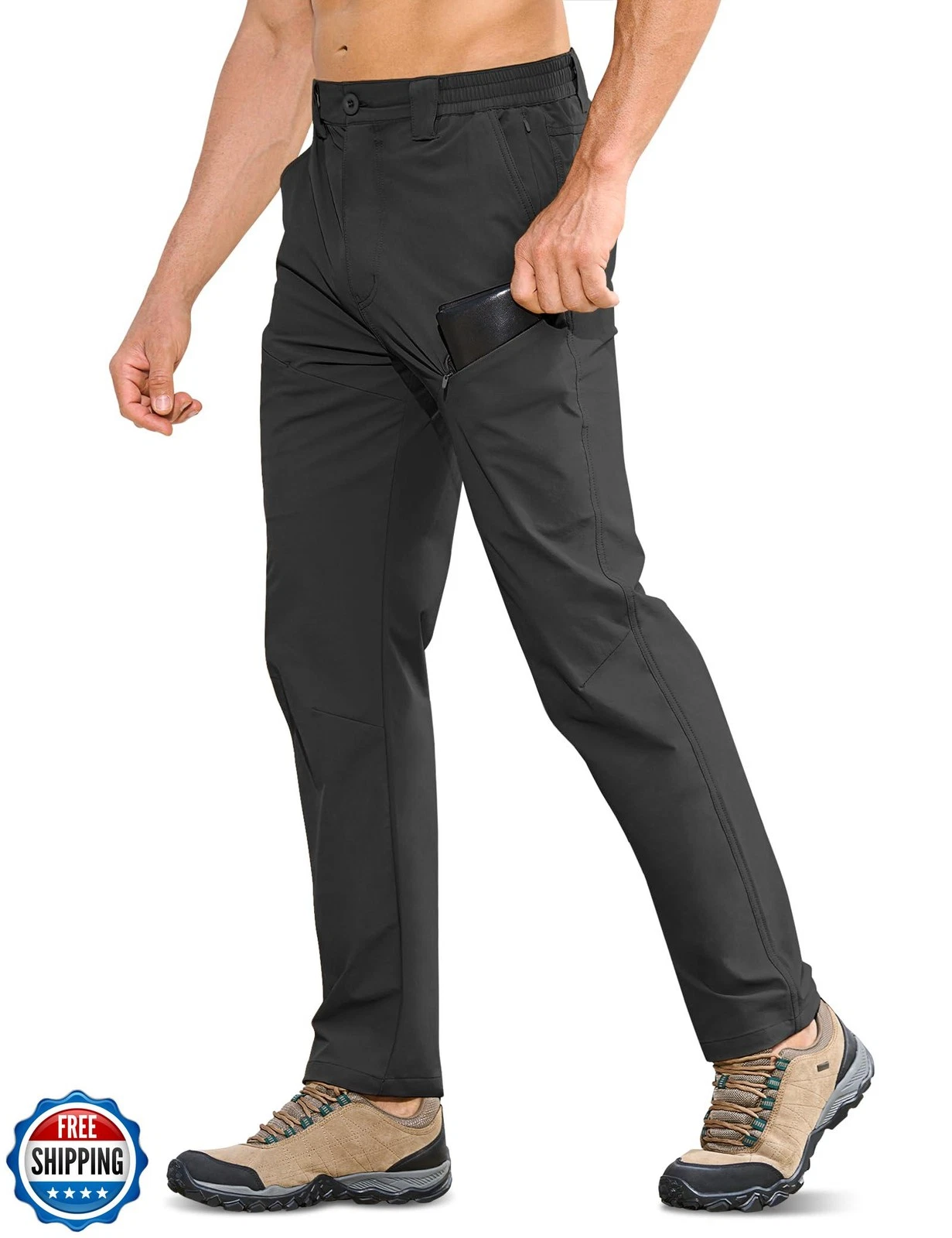MOURCE Men's Quick Dry Cargo Pants - Water Resistant Lightweight Hiking Pants