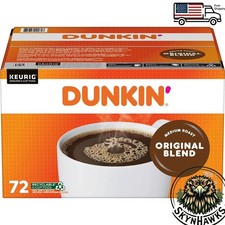 72 ct Pods Dunkin' Original Blend Medium Roast Coffee K-Cup Free Shipping