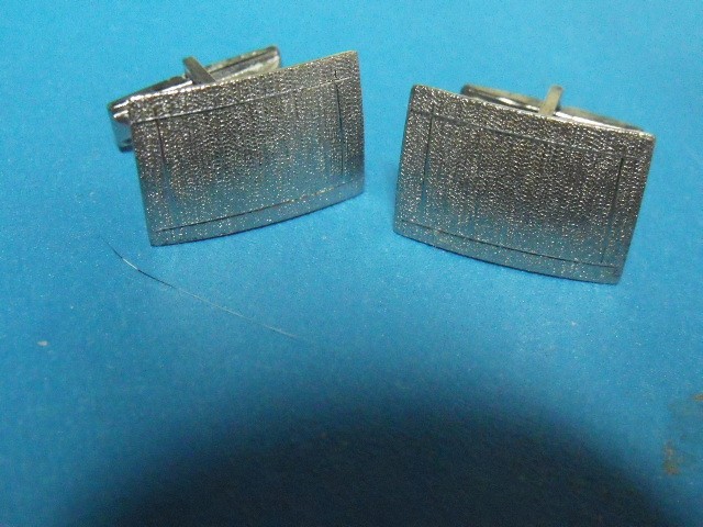 ANTIQUE RECTANGULAR ART DECO STERLING SILVER CUFF… - image 1