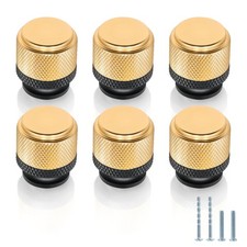 12 PCS Black Gold Knurled Cabinet Knobs Decorative Kitchen Drawer Pulls