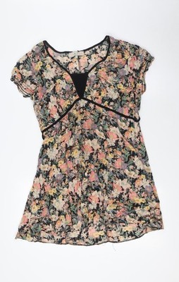 Bill&Blossom Damen Mehrfarbig Blumenmuster Viskose A-Linie Größe 16 U-Ausschnitt