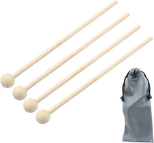 4 Pcs Wood Xylophone Mallets, Glockenspiel Mallets Bell Mallets Percussion, 8 In