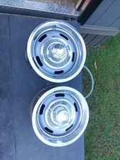 Two Chevrolet Corvette Chevelle Rally Wheels 15x7 Jj Fw Wheel Code Rims