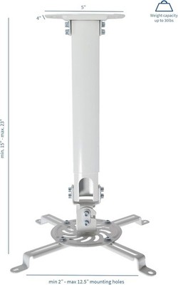 Universal Extended Ceiling Projector Mount | Height Adjustable 360