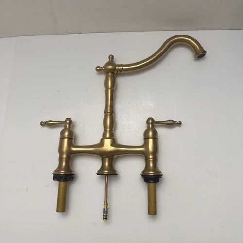 Signature Hardware 497562 Delacour Bridge Kitchen Faucet Side Spray- B.  Gold - Picture 4 of 7