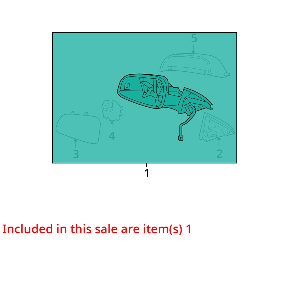 Espejo retrovisor eléctrico beige Chevrolet Malibu 2008-2012 conductor vista lateral izquierdo FIMD6 Foto 3 de 4