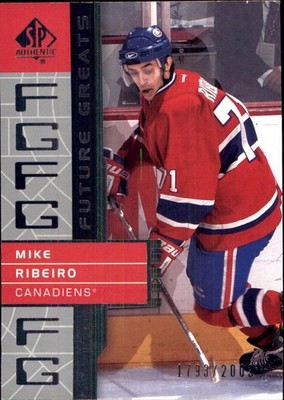 2002-03 SP AUTHENTIC SERIAL #1793/2003 MIKE RIBEIRO #120 MONTREAL CANADIENS FUTU