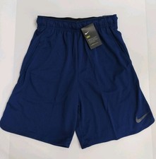 Nike Dri-Fit Athletic Gym Muscle Basketball Shorts Stretch Navy Blue Sz Small