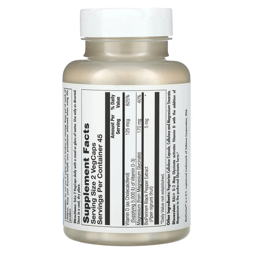 D-3 Mag Glycinate, 90 VegCaps - Image 2 of 2