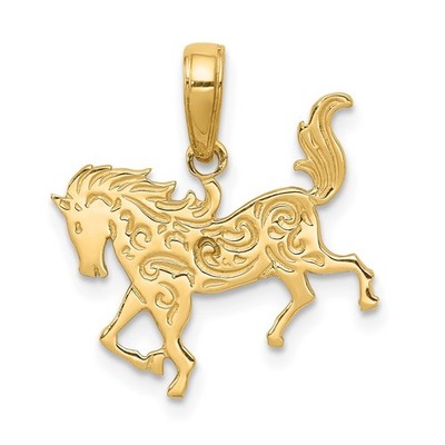 Pferdeanhänger 14 Karat Gelbgold