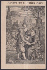 santino antico de San Felipe Neri image pieuse holy card estampa