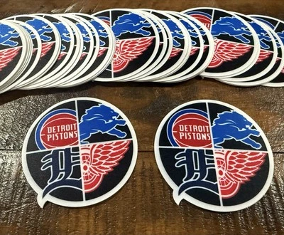 (Lot Of 2) Detroit Tigers Pistons Lions Red Wings Iron On Patch ICON Logo City