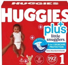 Huggies Plus Diapers Sizes 1 - 2 192 Ct 0.34 per diaper