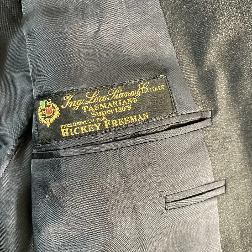 Шерстяной блейзер Loro Piana Hickey Freeman 50R серый тасманский супер 120s спортивное пальто - Изображение 4 из 4