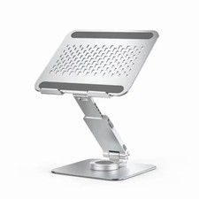 360  Swivel Laptop Stand, Portable Stand Holds 12-18" Laptop - Silver