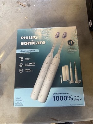 Philips Sonicare Advanced Clean Rechargeable Electric Toothbrush 2 PACK Sealed