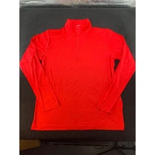 Sport Tek Red Long Sleeve Quarter Zip Pullover Athletic Shirt Men Large