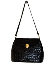 Sac à main femme à bandoulière en croco embouti