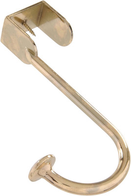 Hillman  over the Door Hook Brass | Metal Door Hook for Clothes Towels Bags | No