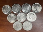 Lot of 9 Beautiful 1922 Silver Peace Dollars w/ Luster