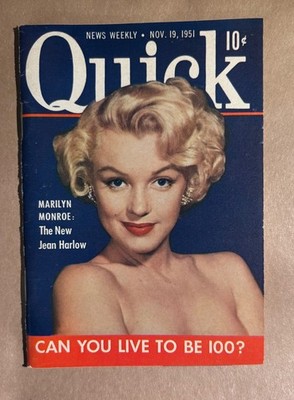 Vintage Marilyn Monroe Front Cover! Great QUICK News Weekly 1951 magazine!
