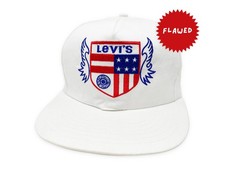 Vintage Levi's Hat 90s Snapback Cap Jeans Strauss Co FLAWED H12