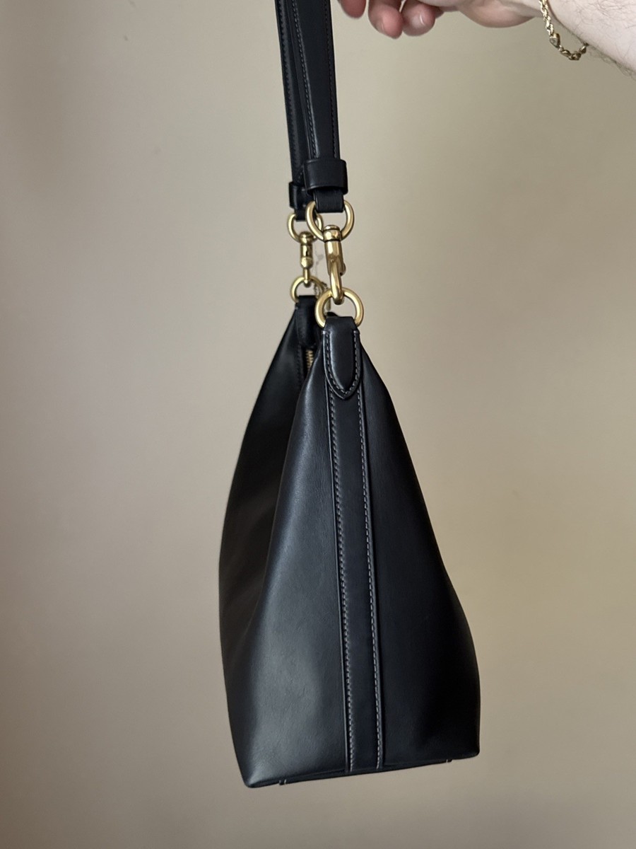 Coach Juliet Shoulder Bag Leather 2Way Crossbody Handbag Black