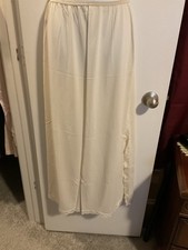 Vintage Shadowline Nylon Half Slip Lingerie Size L Beige 38  Long Side Slit