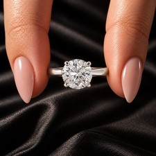 5 Ct 4 prong Solitaire Round Cut Diamond Engagement Ring VS1 D White Gold 14k