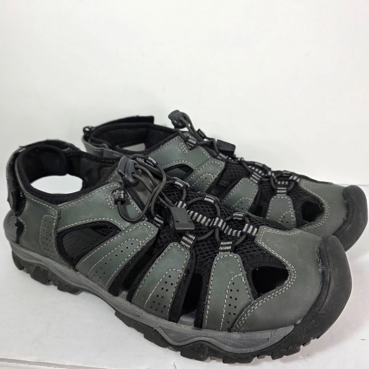 Eddie Bauer Men\'s Hank Sport River Sandals Size 10 Leather Grey Hike Comfort Eddie Bauer Men main image 2