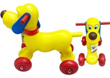 X Chiens Jaunes Avec Roues Jouet À Pousser Pour Enfants Sar