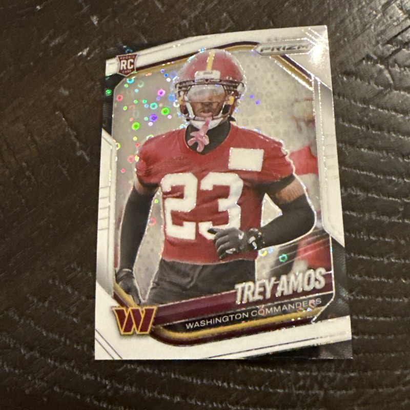 2025 Panini Prizm - Rookies Trey Amos #400 White Disco Prizm (RC)