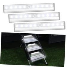 3 Pack Motion Sensor RV Step Lights, 10 LED Battery Operated 7.5 White light