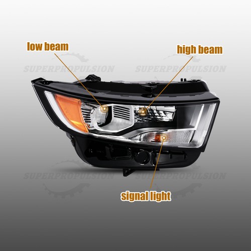 Halogen Projector Headlights Lamps For 2015 2016 2017 2018 Ford Edge LH+RH Pair - Picture 7 of 11