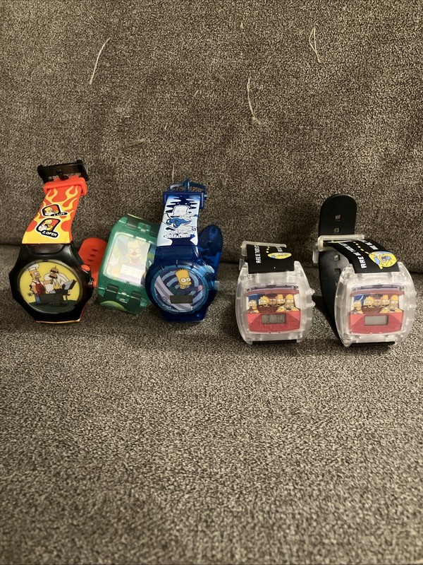 UNTESTED Simpsons Talking Watch 2002 Burger King LOT