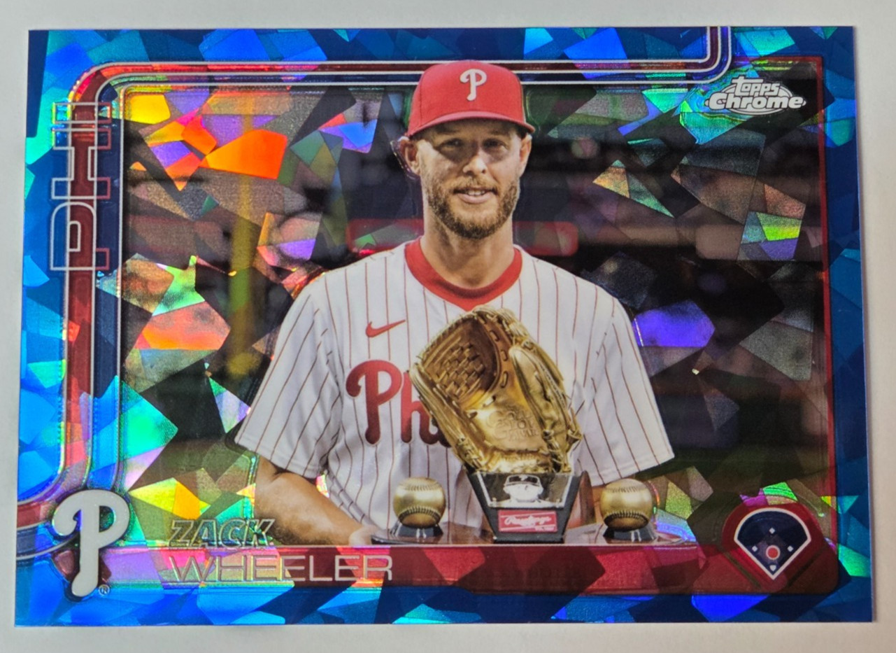 Zack Wheeler 2025 Topps Chrome Sapphire Image Variation Card #189 Phillies SP
