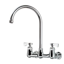 Krowne 8 in Royal Series Wall Mount Faucet w/ 8 1/2 in Gooseneck Spout